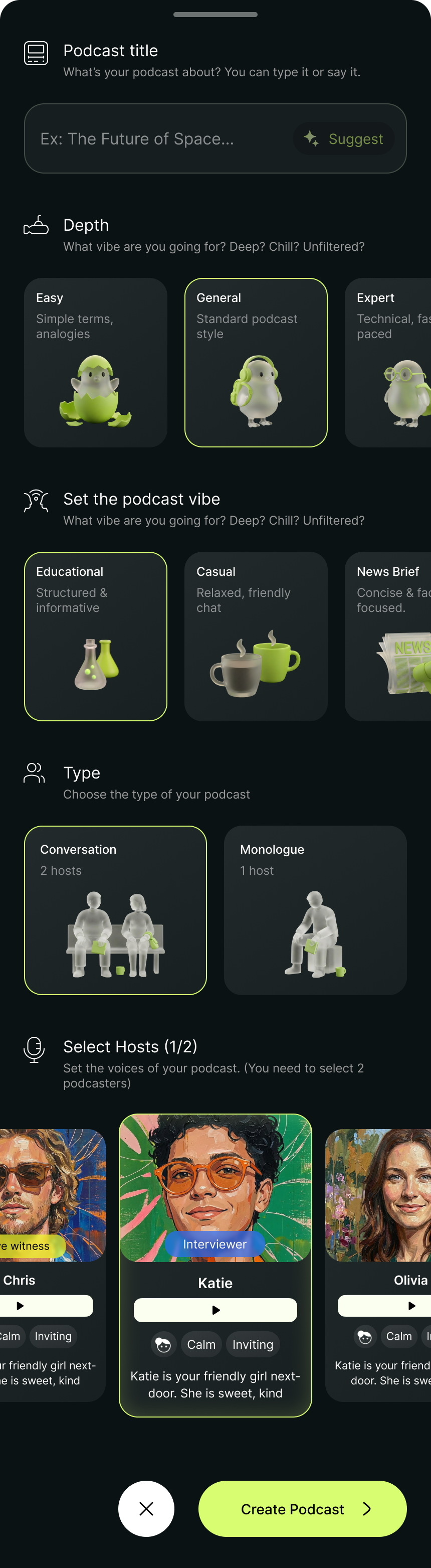 Create Podcast Sheet